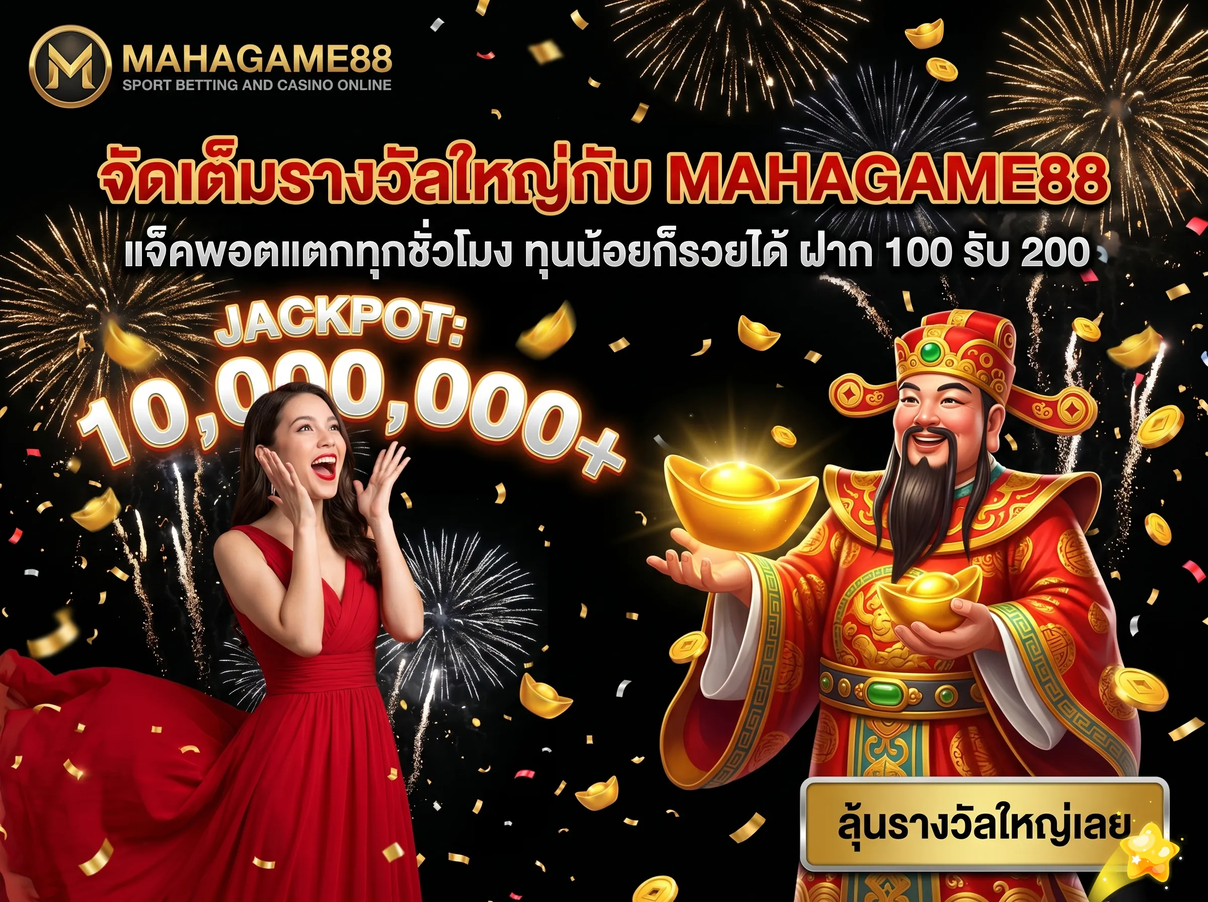 จัดเต็มรางวัลใหญ่กับ mahagame88 ลุ้นแจ็คพอตสล็อต PG แตกง่าย โปรฝาก 100 รับ 200 จ่ายเต็มไม่มีอั้น